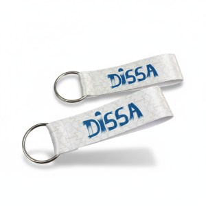 Llaveros en Cinta Raso 8,5cm de largo